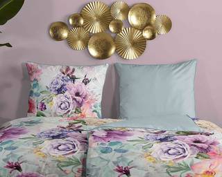 Copripiumino e federa Anamin Cotone biologico / Raso - Multicolore - 135 x 200 cm - 135 x 200 cm