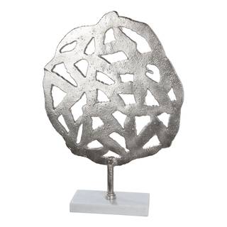 Oggetto decorativo Cerchio di piume Alluminio, cromato - 41 x 28 cm