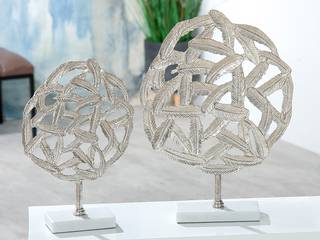 Oggetto decorativo Cerchio di piume Alluminio, cromato - 41 x 28 cm