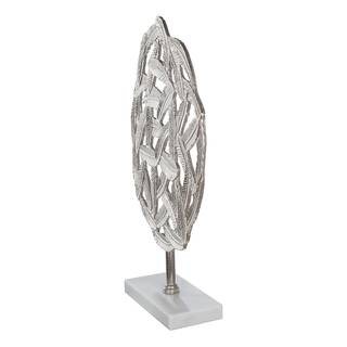 Oggetto decorativo Cerchio di piume Alluminio, cromato - 41 x 28 cm