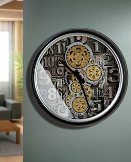 Horloge murale Numbers Aluminium - Noir