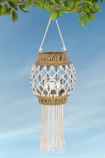 Windlicht Bossa rotan - Hoogte: 29 cm