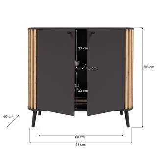 Kast Husby antracietkleurig/Artisan eikenhouten look