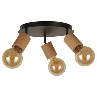 Lampada con 3 punti luce Kergant Acciaio / Legno - Nero