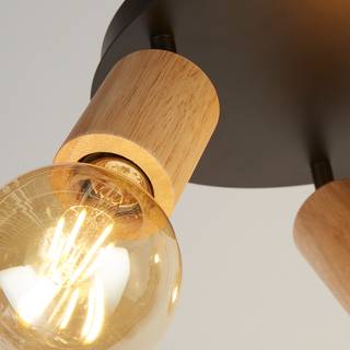 Lampada con 3 punti luce Kergant Acciaio / Legno - Nero