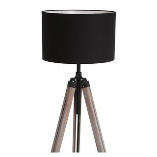 Staande lamp Triek ijzer / katoen - zwart - 1 lichtbron - Zwart