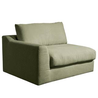 Ecksofa Dixwell mit Longchair Cordstoff Lizza: Olive - Longchair davorstehend rechts
