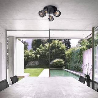 Lampada da soffitto a 3 punti luce Foro Ferro - Nero