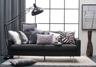 Cuscino Nova Viscosa / Poliestere - Grigio - 45 x 45 cm - Grigio