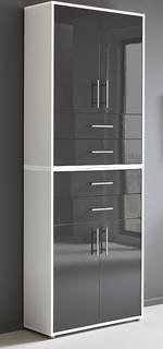 Kastenset Avin 2-delig set C plaat op houtbasis - wit/hoogglans antracietkleurig - Antracietkleurig/wit