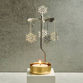 Teelichtkarussell Schnee  MERRY-GO-ROUND Eisen - Gold