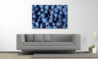 Impression sur toile Blueberries Épicéa massif / Tissu mélangé - 80 x 120 cm