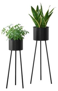 Pflanzständer Dalhem 2er Set Schwarz - Metall - 26 x 66 x 26 cm