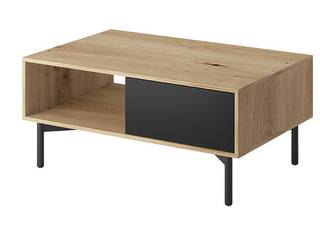 Couchtisch FLOW FL102 Beige - Schwarz - Kunststoff - Holzwerkstoff - 102 x 46 x 68 cm
