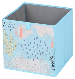 Faltbox FLOWER MORNING-2 (2er-Set) Blau - Kunststoff - 32 x 32 x 32 cm