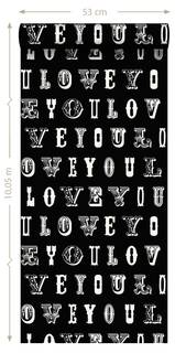 papier peint love you - citations noir et blanc - Noir