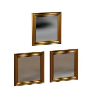Spiegel Otto 3er Gold Gold - Glas - 40 x 40 x 2 cm
