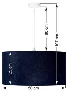 Hängelampe SELENA Blau - Metall - Textil - 50 x 25 x 50 cm