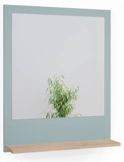 Badspiegel „Ciro“ Sonoma/Mintgrün Braun - Grün - Holzwerkstoff - Glas - 60 x 74 x 15 cm