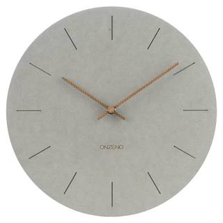 Design Wanduhr THE PLAIN. Grau - Braun - Holzwerkstoff - 29 x 29 x 1 cm