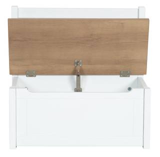 Kindertruhenbank Holz natur / weiß Weiß - Holzwerkstoff - Massivholz - 56 x 53 x 28 cm
