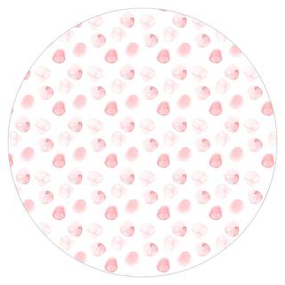 Aquarell Punkte Rosa Runde Tapete selbstklebend - Aquarell Punkte Rosa - 225 x 225 cm