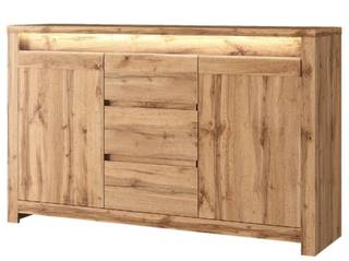 Sideboard Cloe Eiche Braun - Holz teilmassiv - 40 x 94 x 153 cm
