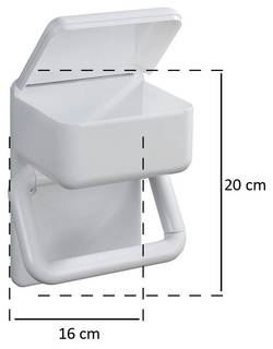 Toilettenpapierhalter 2 in 1 Weiß - Kunststoff - 16 x 20 x 11 cm