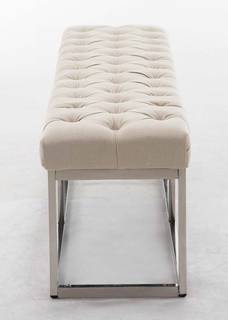 Sitzbank Amun Stoff Edelstahl Sitzbank Amun Stoff E150 creme - Cremeweiß - Breite: 150 cm