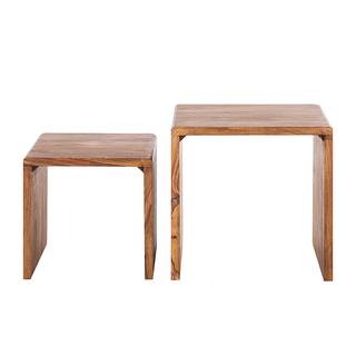 Set di 2 tavolini TRANGLE Legno massello si Sheesham
