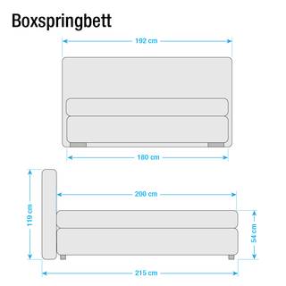 Letto boxspring Lifford Tessuto strutturato - Color antracite - 180 x 200cm - Materasso a molle progressive insacchettate - H3
