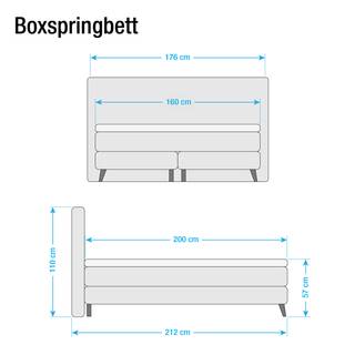 Letto boxspring Mälby Tessuto - Cachi - 160 x 200cm