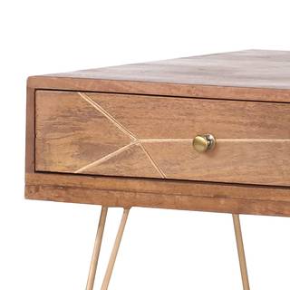 Couchtisch Argallo Mango massiv / Metall - Mango / Gold