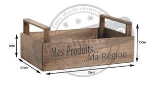 Erntekiste "Mes produits ma région" Braun - Holzwerkstoff - 32 x 13 x 21 cm