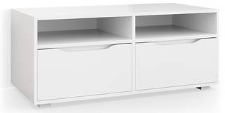 Lowboard „Ruben“ Weiß Weiß - Holz teilmassiv - 100 x 42 x 48 cm