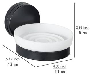Seifenspender PAVIA Static-Loc, Wenko Schwarz - Metall - 10 x 7 x 12 cm