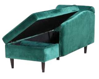 KAWOLA Recamiere SARAH Velvet 163x77x74 KAWOLA Polsterliege SARAH Ottomane Recamiere Velvet grün 163x77x73cm - Grün
