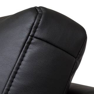 Divano angolare Gigilio con funzione letto - Similpelle nera Longchair montabile su entrambi i lati