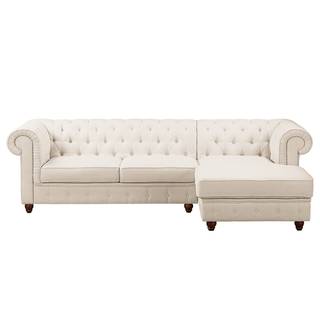 Ecksofa Pintano Beige - Ottomane davorstehend rechts