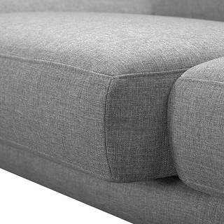 Ecksofa Silvano Webstoff Grau - Longchair davorstehend links - Mit 1 Kopfstütze