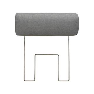 Ecksofa Silvano I Webstoff Grau - Longchair davorstehend rechts - Mit Kopfstütze