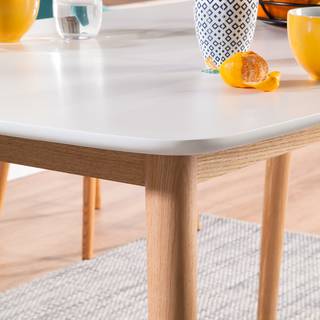 Esstisch Bjelland Eiche teilmassiv - Eiche / Weiß - 150 x 80cm