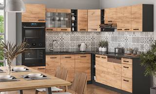 Unterschrank „R-Line“ 86cm Goldkraft/Ant Braun - Holz teilmassiv - 86 x 81 x 46 cm