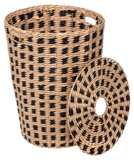 Wäschekorb aus Bambus, 60 L Beige - Papier - 38 x 53 x 38 cm