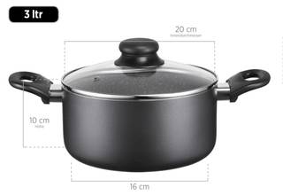 Kopftopf-Set Izar (6-tlg) Schwarz - Metall - 18 x 12 x 24 cm