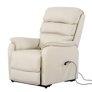 Fauteuil TV Charly Imitation cuir - Crème