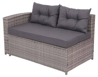 Poly-Rattan Garnitur HWC-J34 (4-teilig) Grau