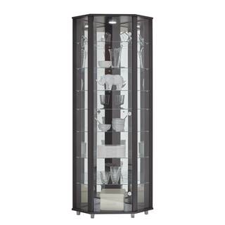 Eckvitrine Amalia II Esche Schwarz Dekor