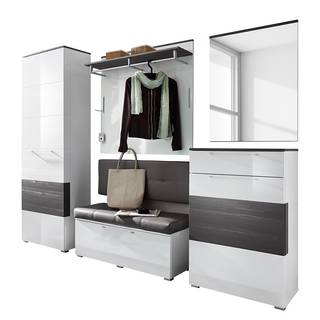 Garderobeset Exterior (5-delig) hoogglans wit/grijs - Hoogglans wit/grijs