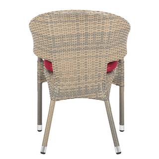 Gartenmöbelset Felice (5-teilig) Polyrattan Graublau/Polywood Hellgrau/Rot
